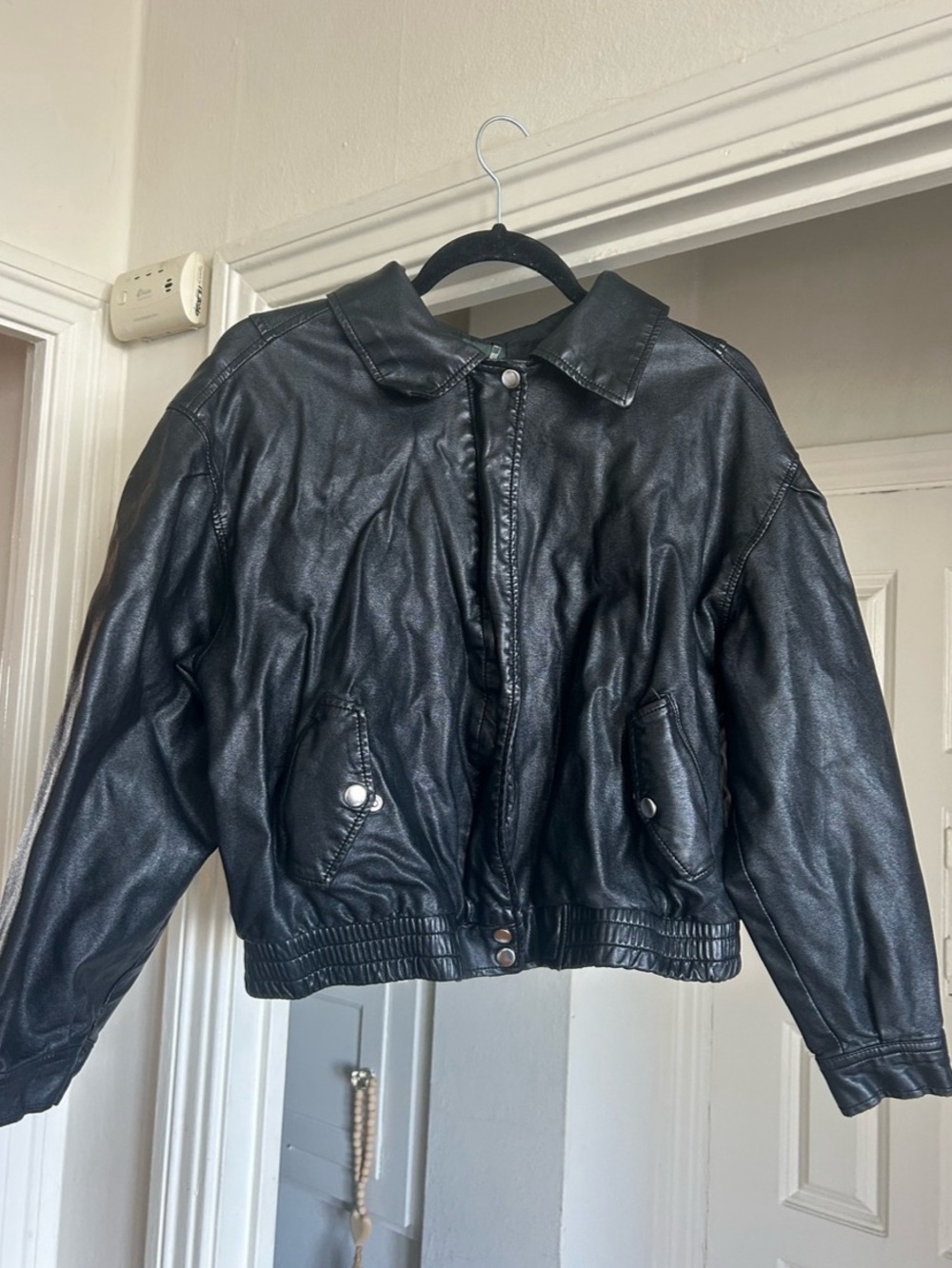 Women's Black Faux Leather Jacket Like New